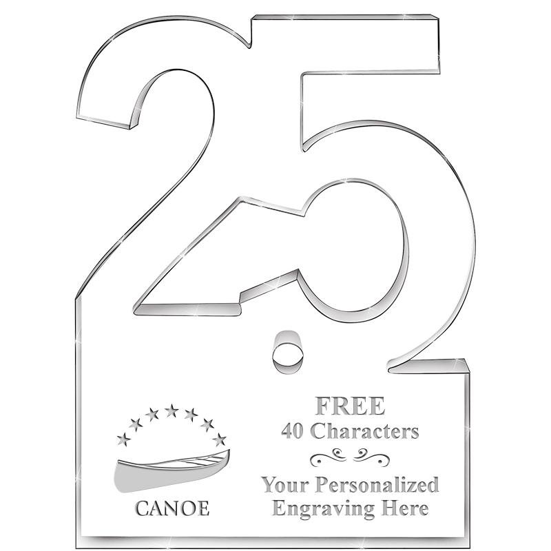 6" 25 YEARS OF SERVICE ACRYLIC