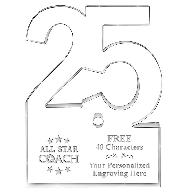 6" 25 YEARS OF SERVICE ACRYLIC