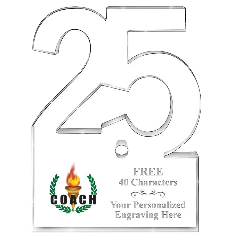 6" 25 YEARS OF SERVICE ACRYLIC