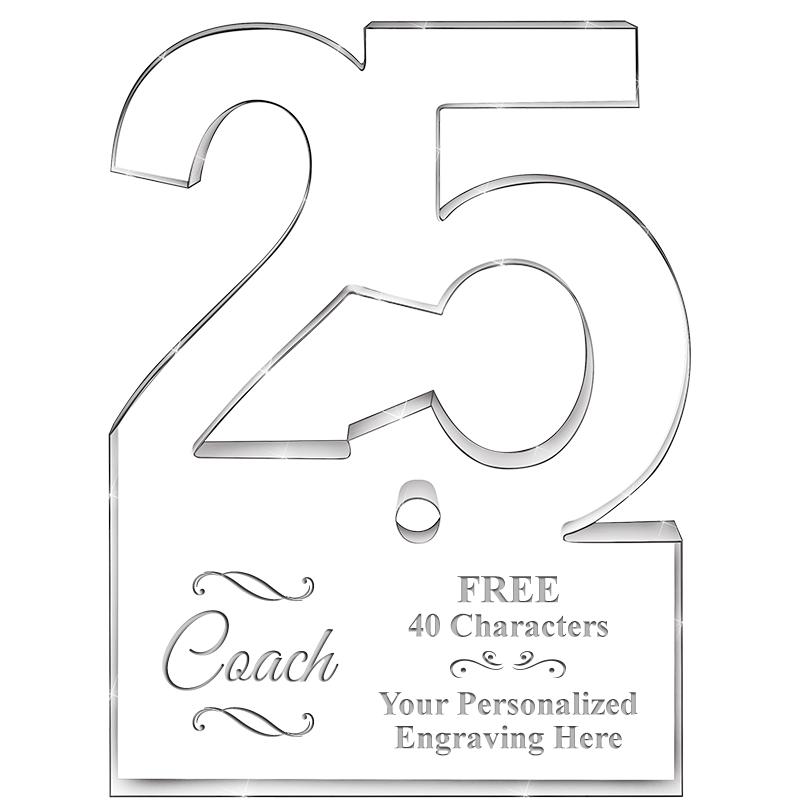 6" 25 YEARS OF SERVICE ACRYLIC