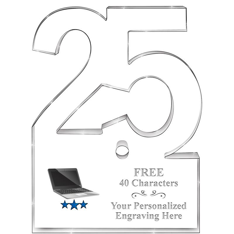 6" 25 YEARS OF SERVICE ACRYLIC