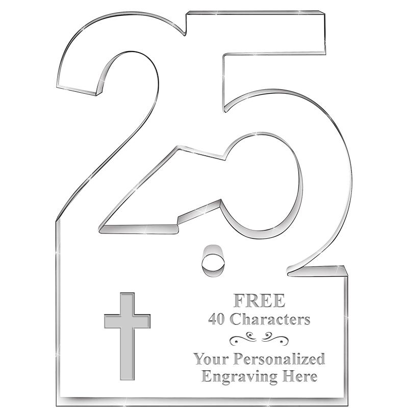 6" 25 YEARS OF SERVICE ACRYLIC