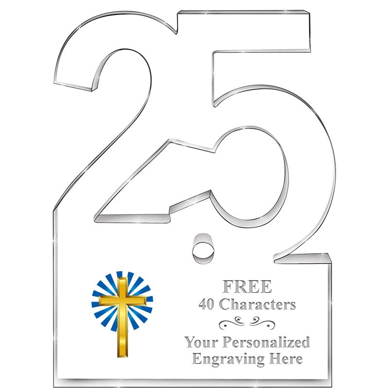 6" 25 YEARS OF SERVICE ACRYLIC