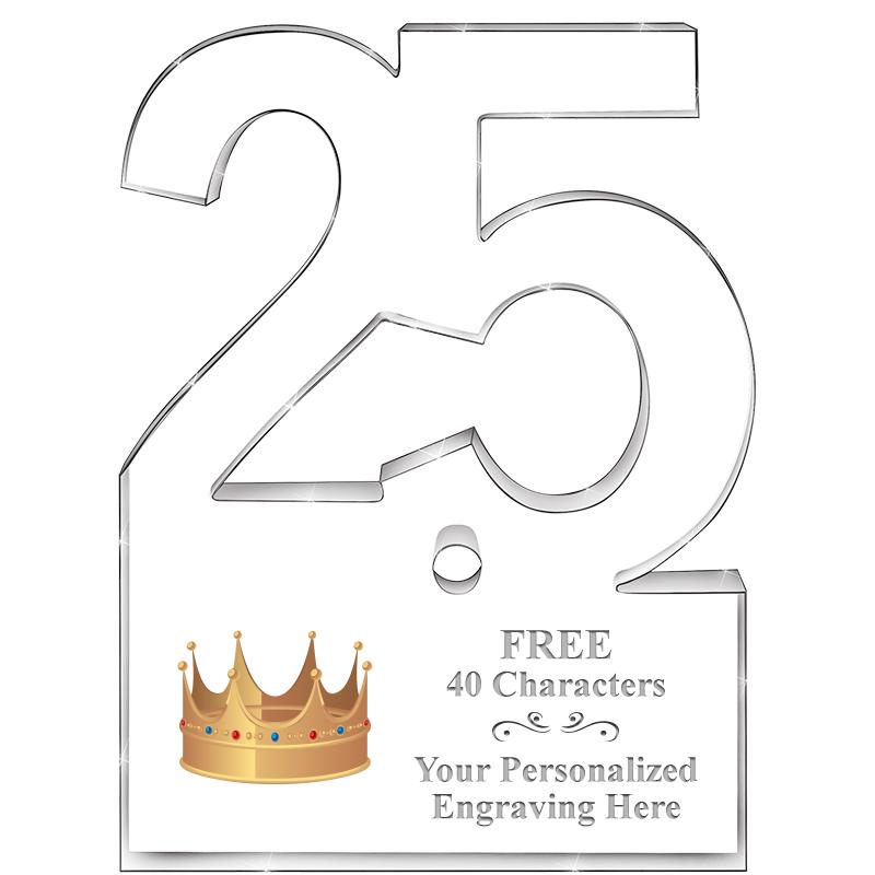 6" 25 YEARS OF SERVICE ACRYLIC