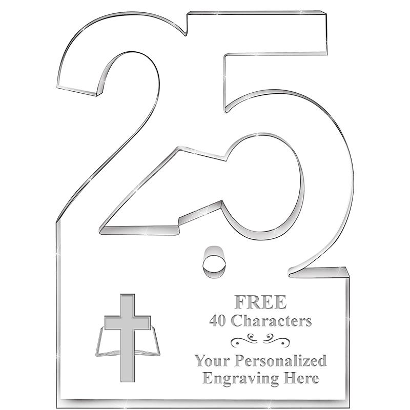 6" 25 YEARS OF SERVICE ACRYLIC