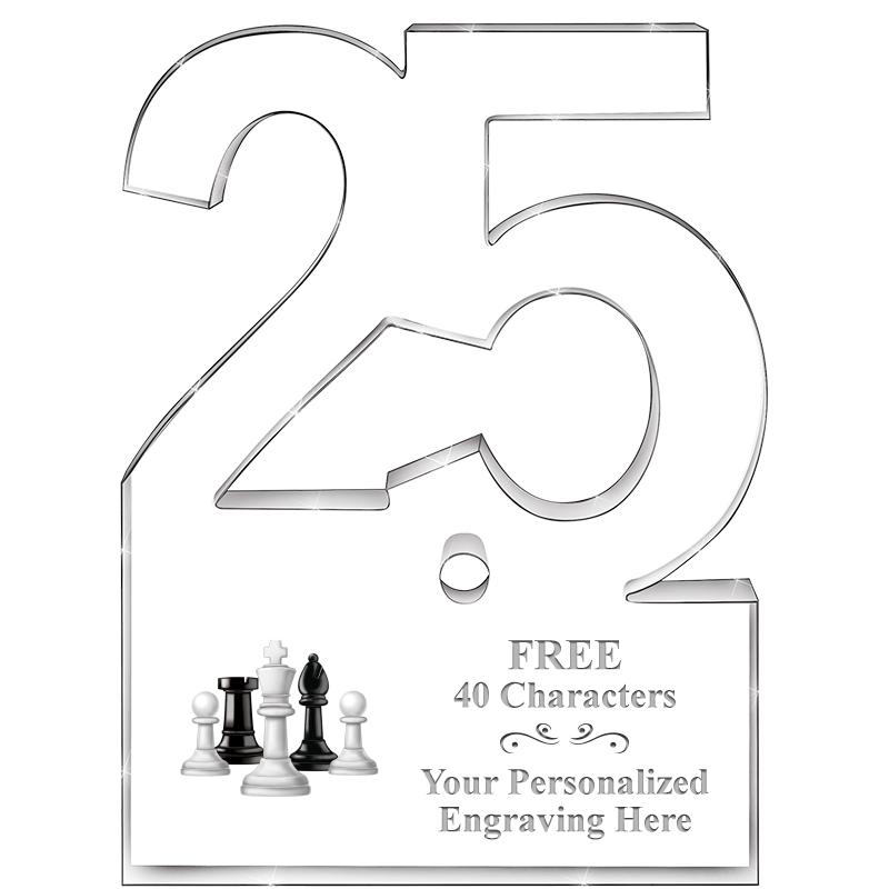 6" 25 YEARS OF SERVICE ACRYLIC