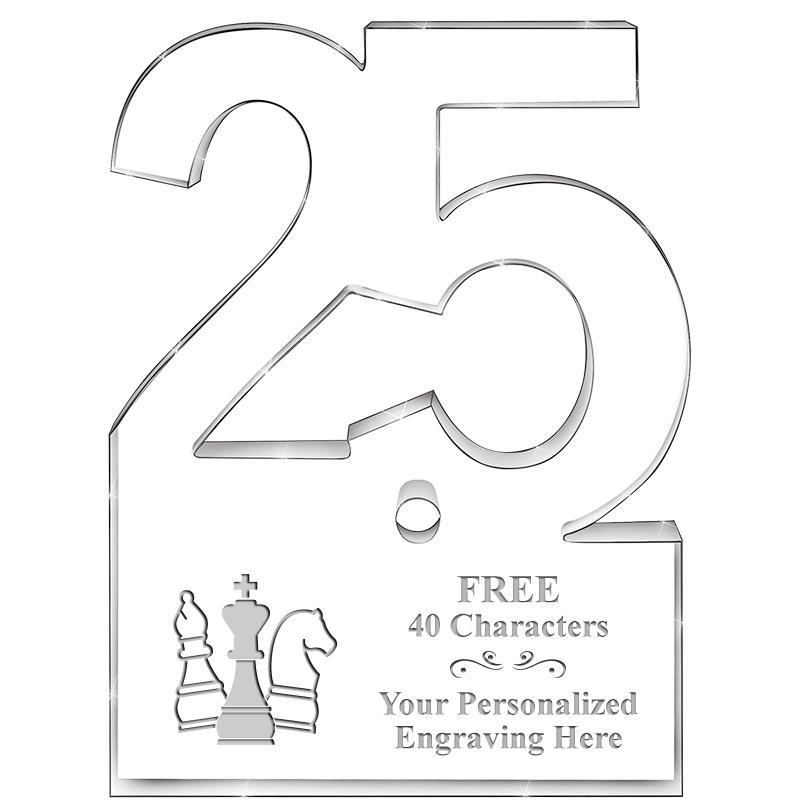 6" 25 YEARS OF SERVICE ACRYLIC