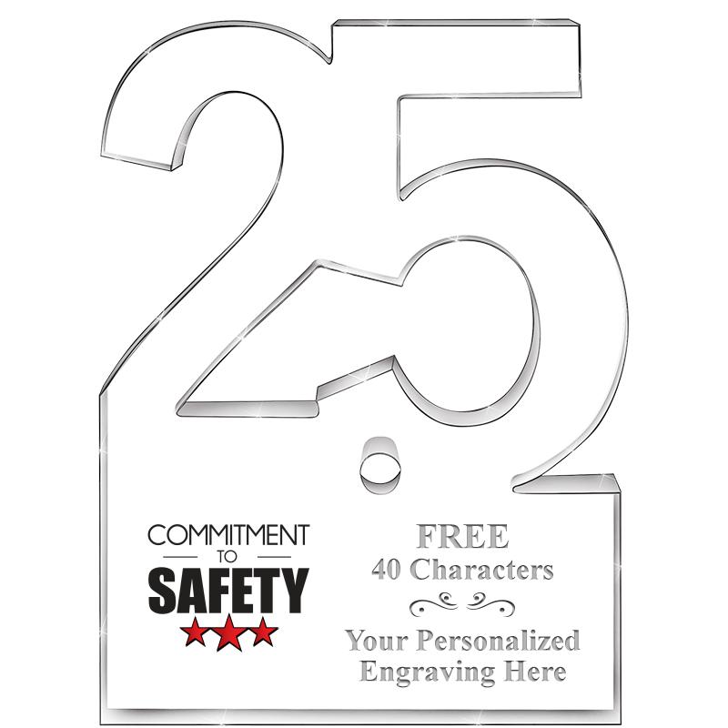 6" 25 YEARS OF SERVICE ACRYLIC