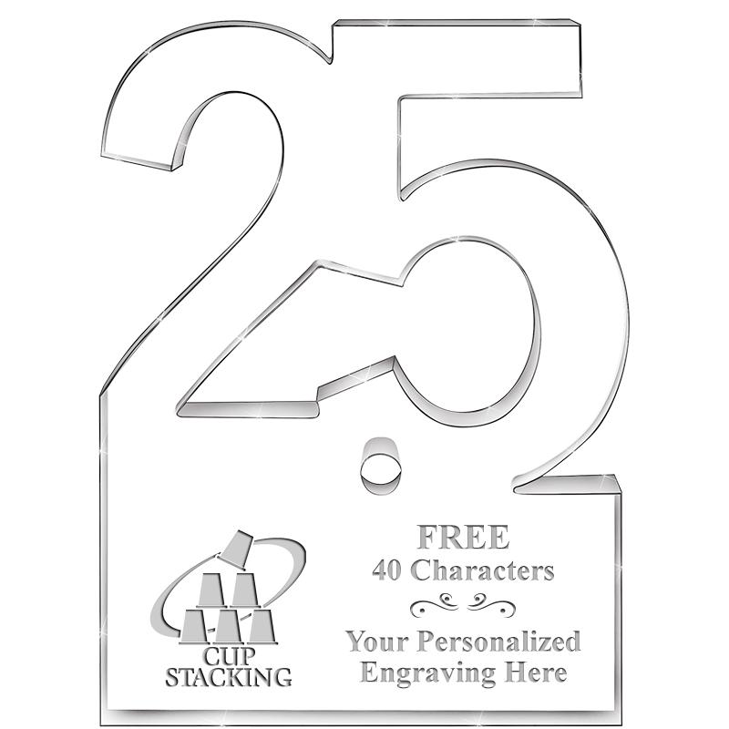 6" 25 YEARS OF SERVICE ACRYLIC