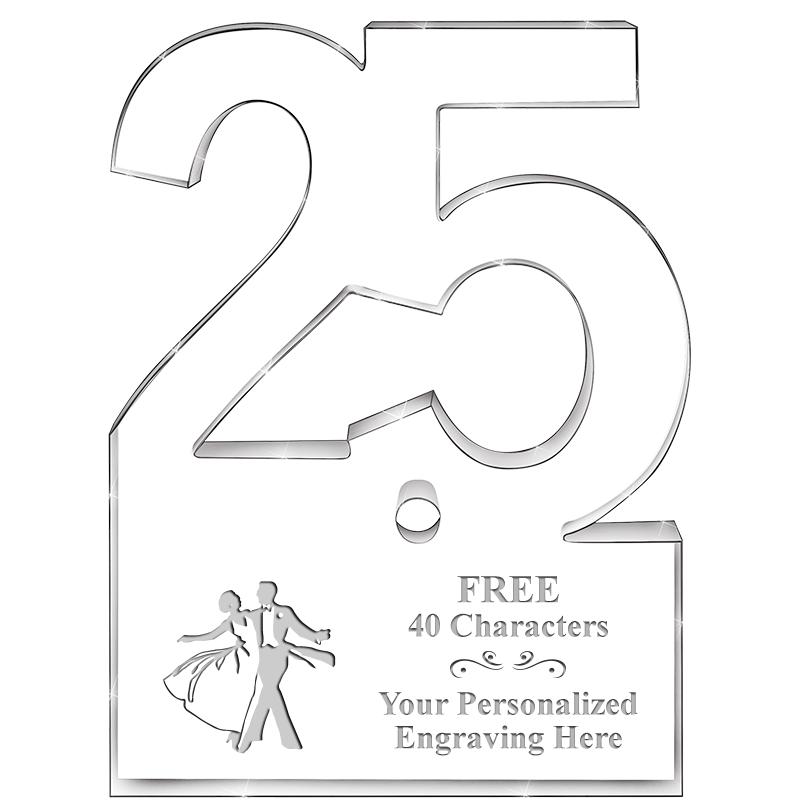 6" 25 YEARS OF SERVICE ACRYLIC