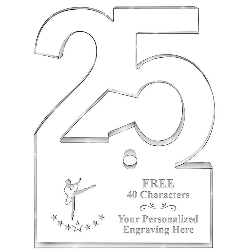 6" 25 YEARS OF SERVICE ACRYLIC