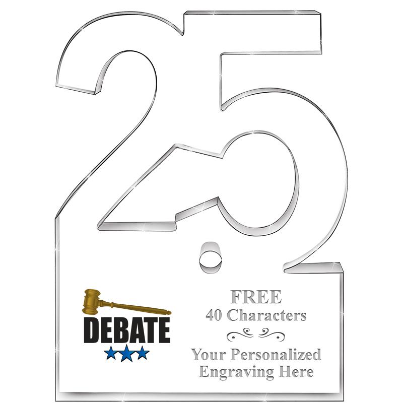 6" 25 YEARS OF SERVICE ACRYLIC