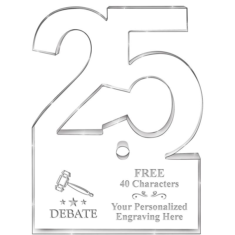 6" 25 YEARS OF SERVICE ACRYLIC