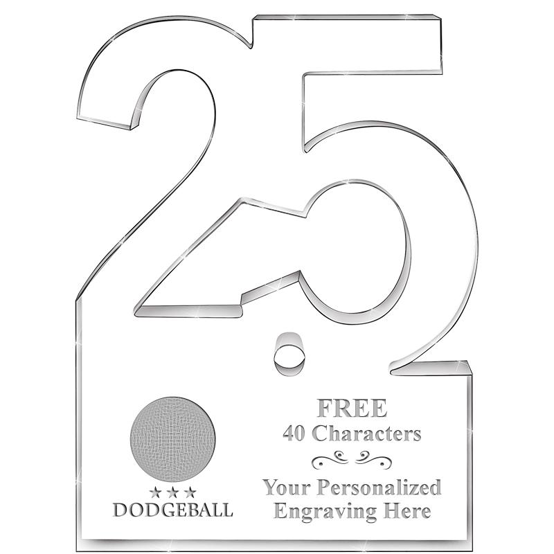 6" 25 YEARS OF SERVICE ACRYLIC