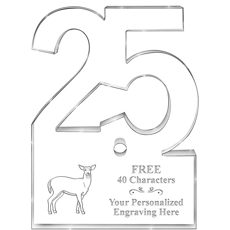 6" 25 YEARS OF SERVICE ACRYLIC