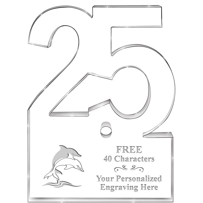 6" 25 YEARS OF SERVICE ACRYLIC