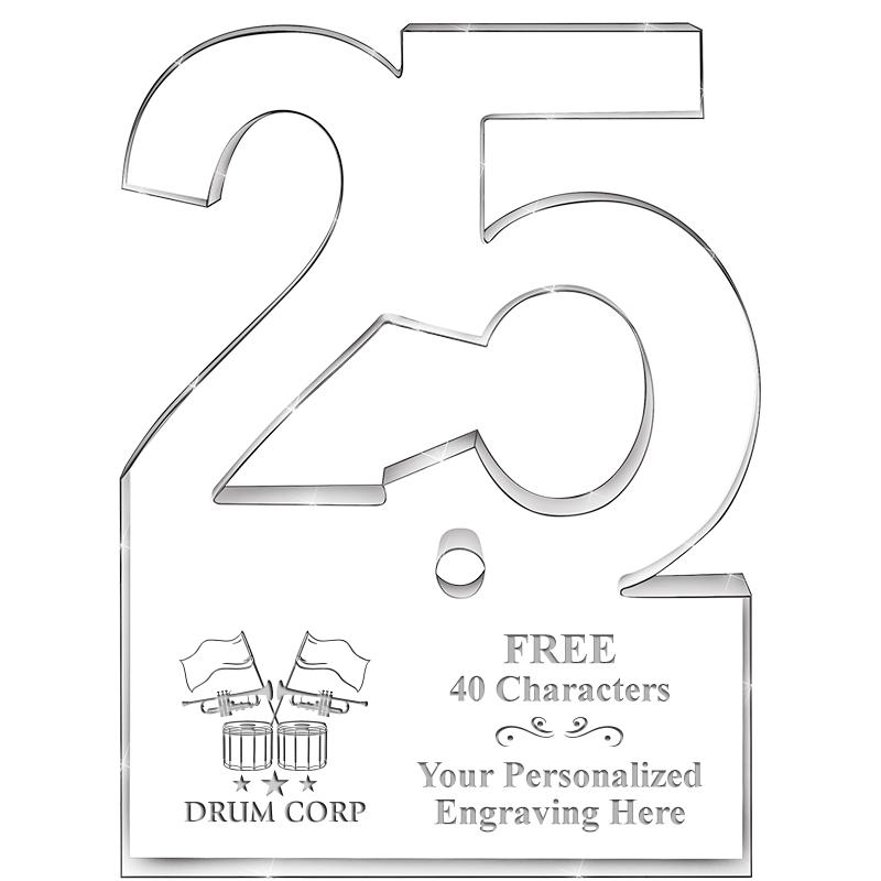 6" 25 YEARS OF SERVICE ACRYLIC