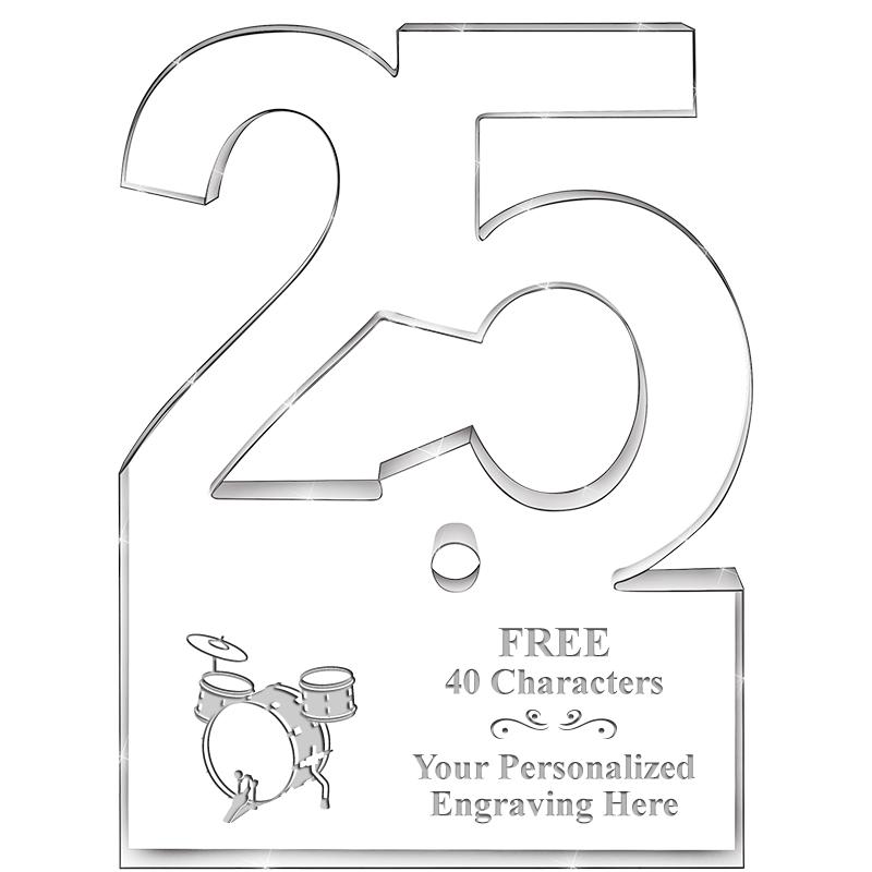 6" 25 YEARS OF SERVICE ACRYLIC