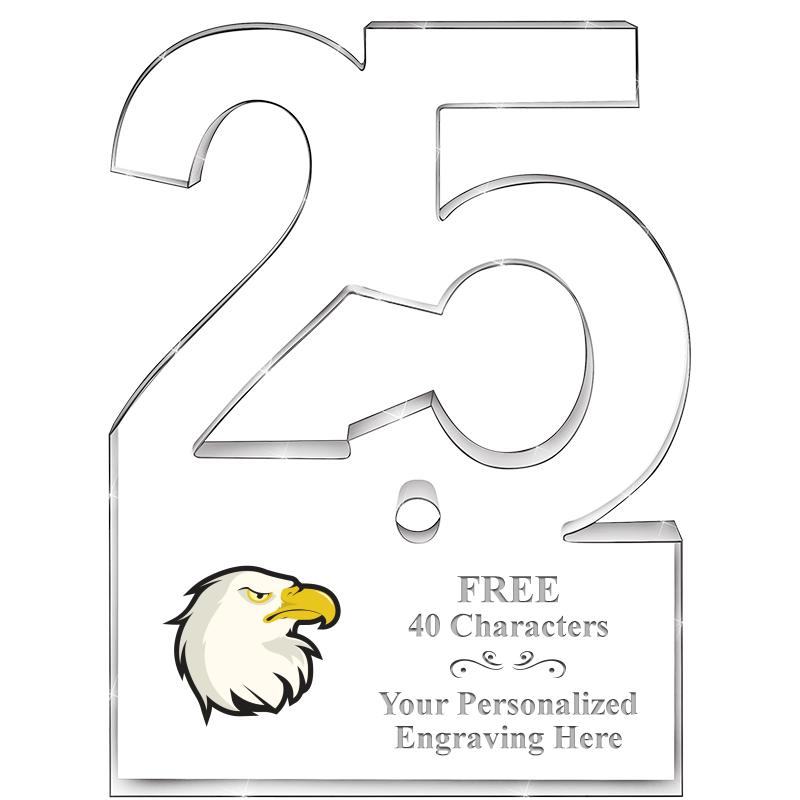 6" 25 YEARS OF SERVICE ACRYLIC