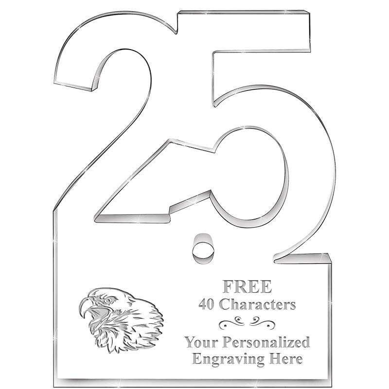 6" 25 YEARS OF SERVICE ACRYLIC