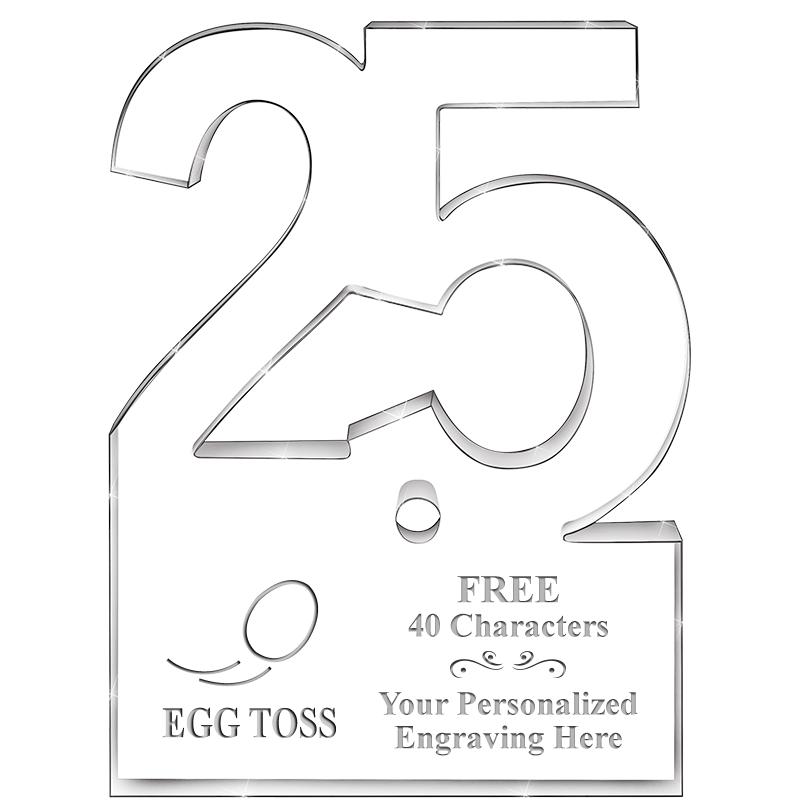 6" 25 YEARS OF SERVICE ACRYLIC