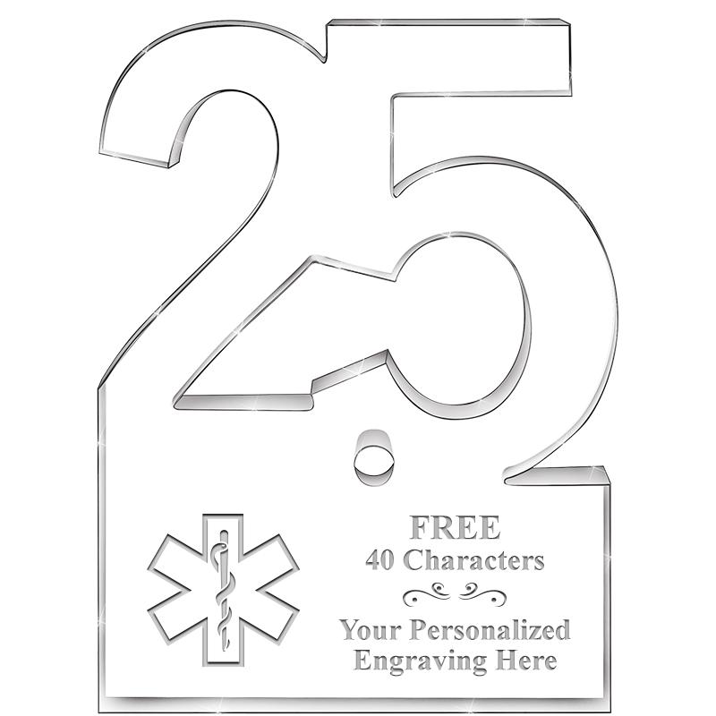 6" 25 YEARS OF SERVICE ACRYLIC