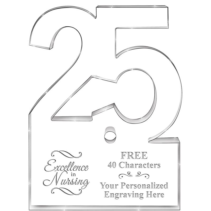 6" 25 YEARS OF SERVICE ACRYLIC