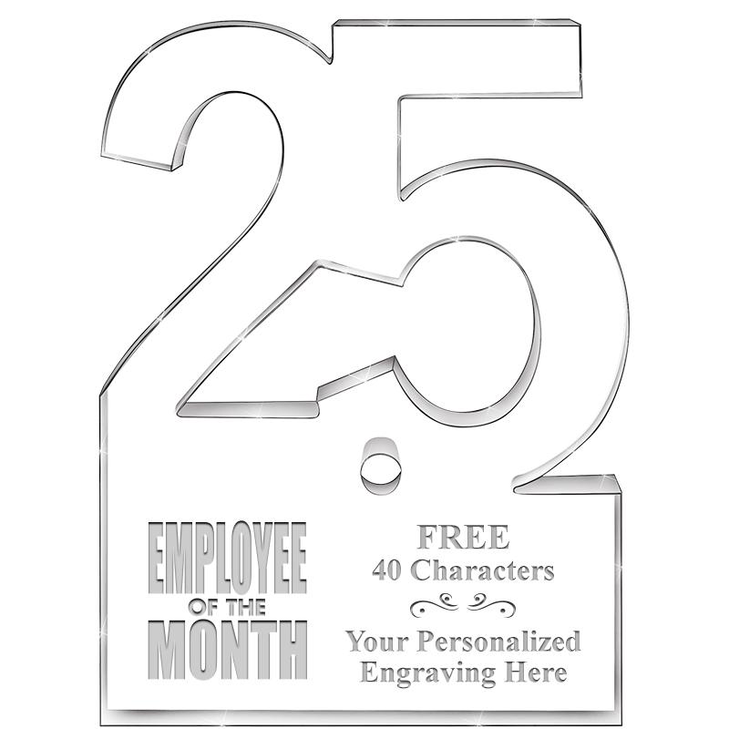 6" 25 YEARS OF SERVICE ACRYLIC