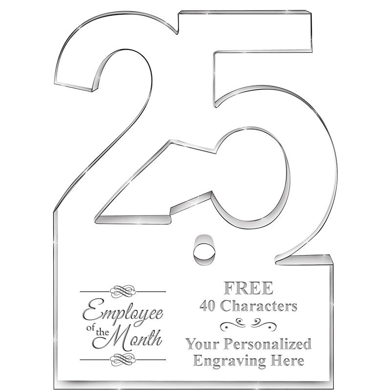 6" 25 YEARS OF SERVICE ACRYLIC