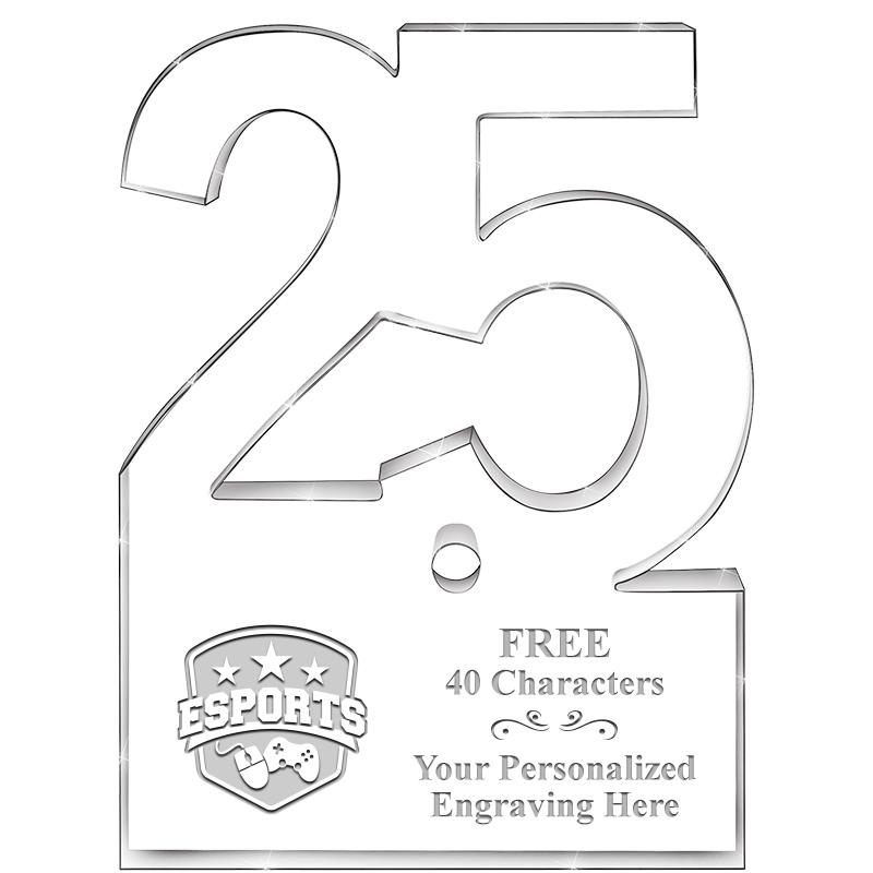 6" 25 YEARS OF SERVICE ACRYLIC