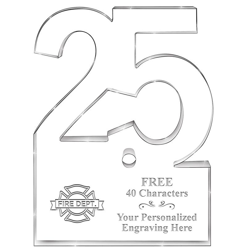 6" 25 YEARS OF SERVICE ACRYLIC