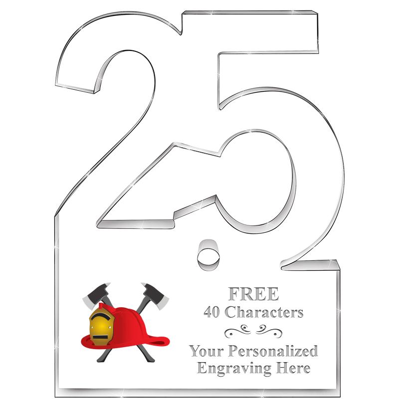 6" 25 YEARS OF SERVICE ACRYLIC