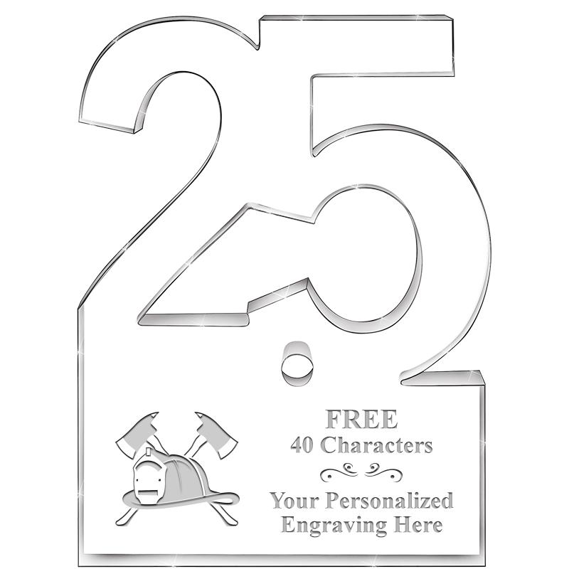6" 25 YEARS OF SERVICE ACRYLIC
