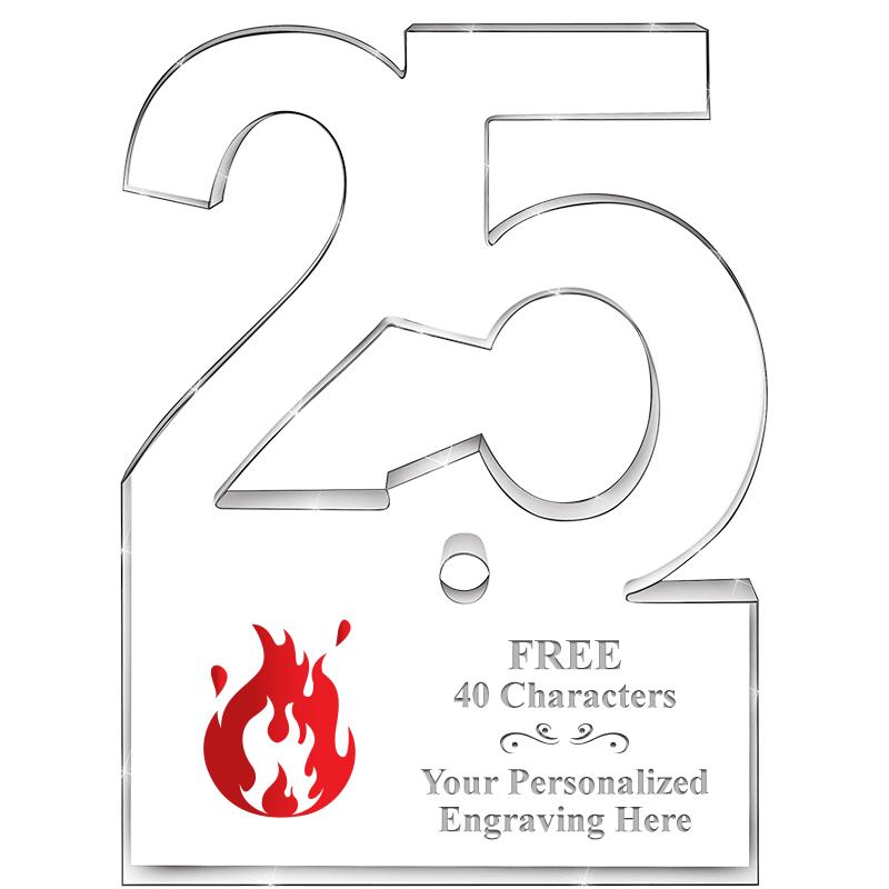 6" 25 YEARS OF SERVICE ACRYLIC