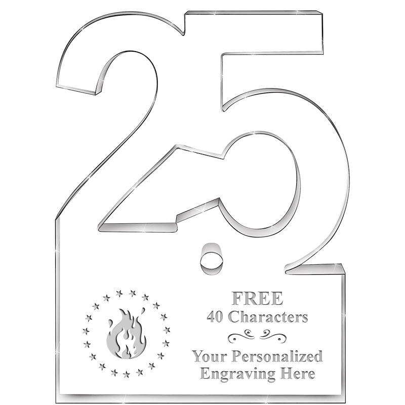 6" 25 YEARS OF SERVICE ACRYLIC