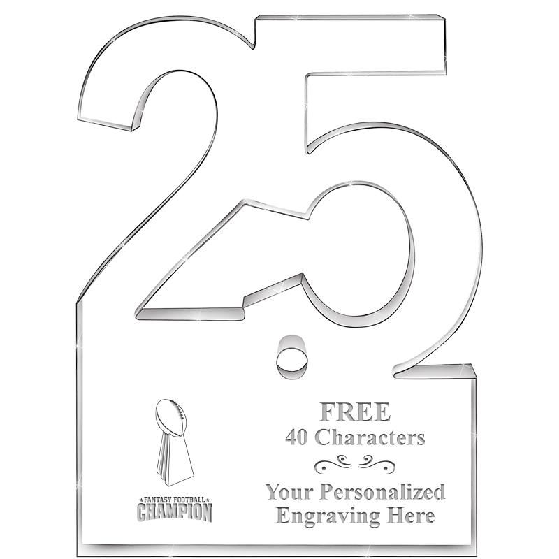 6" 25 YEARS OF SERVICE ACRYLIC