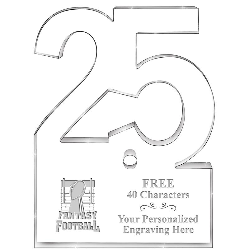 6" 25 YEARS OF SERVICE ACRYLIC