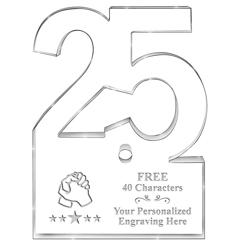 6" 25 YEARS OF SERVICE ACRYLIC