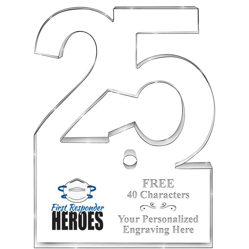 6" 25 YEARS OF SERVICE ACRYLIC