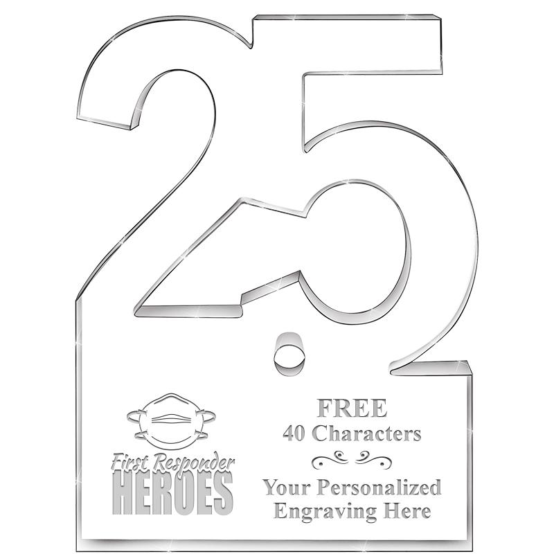 6" 25 YEARS OF SERVICE ACRYLIC