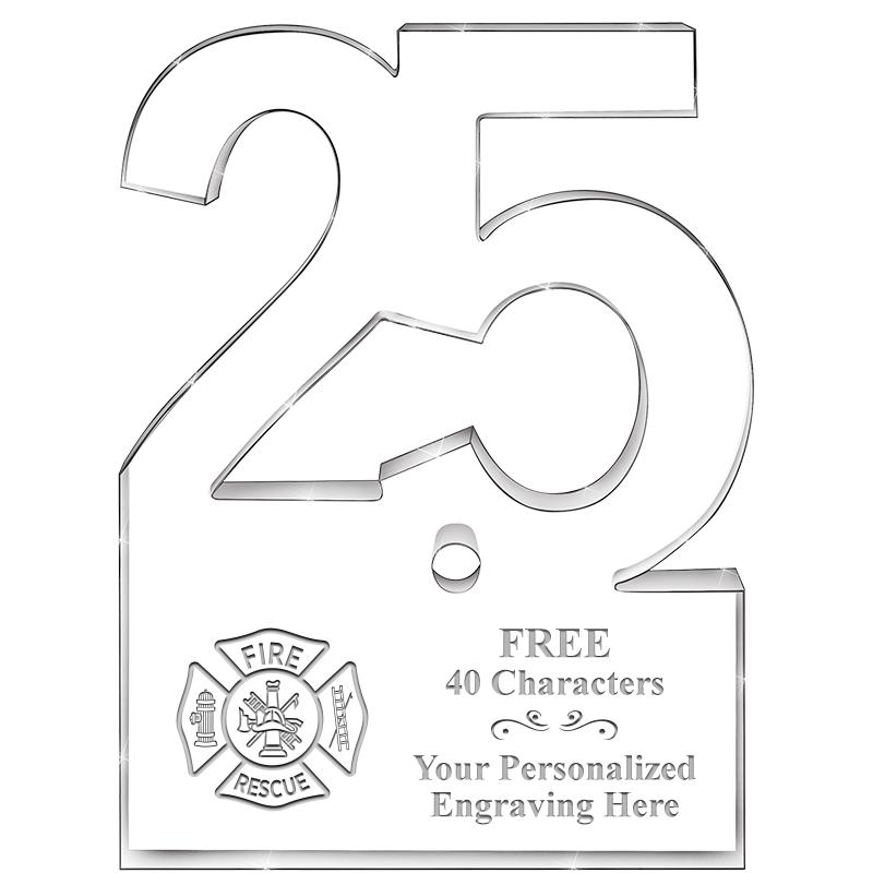 6" 25 YEARS OF SERVICE ACRYLIC