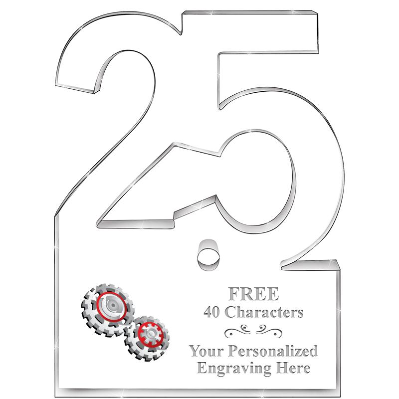 6" 25 YEARS OF SERVICE ACRYLIC