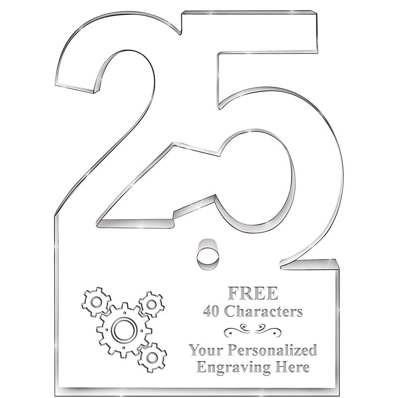 6" 25 YEARS OF SERVICE ACRYLIC