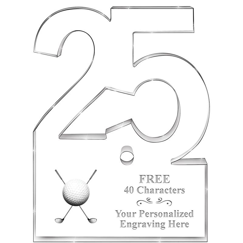 6" 25 YEARS OF SERVICE ACRYLIC