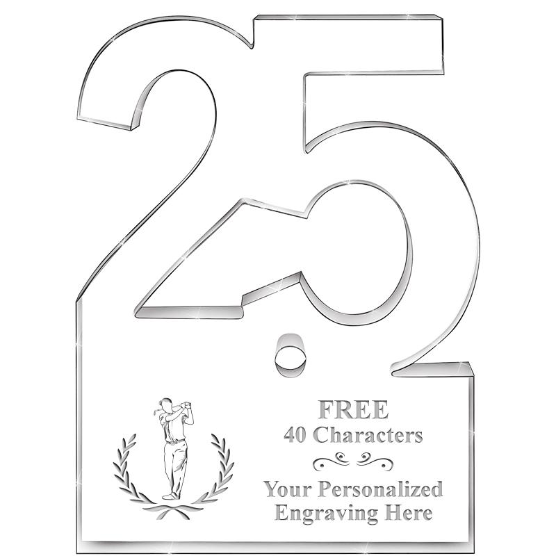 6" 25 YEARS OF SERVICE ACRYLIC