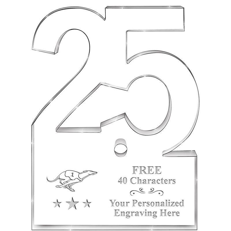 6" 25 YEARS OF SERVICE ACRYLIC