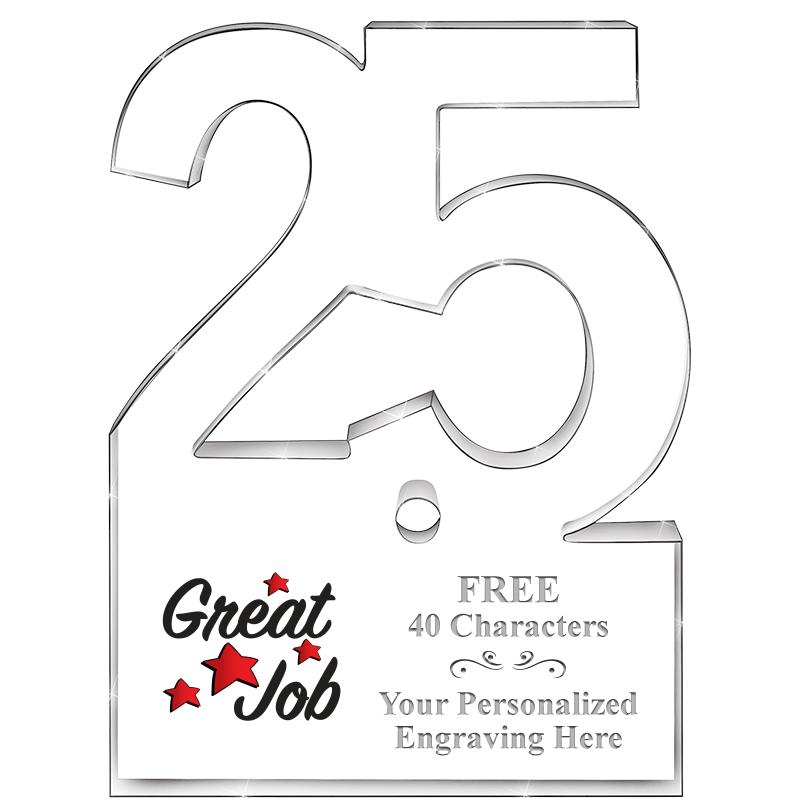 6" 25 YEARS OF SERVICE ACRYLIC