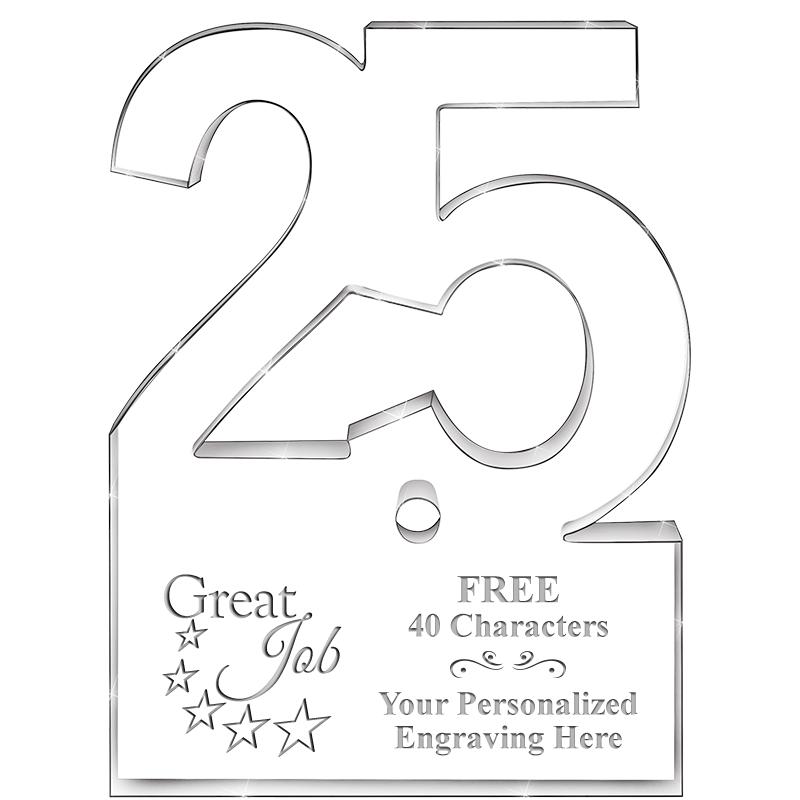 6" 25 YEARS OF SERVICE ACRYLIC