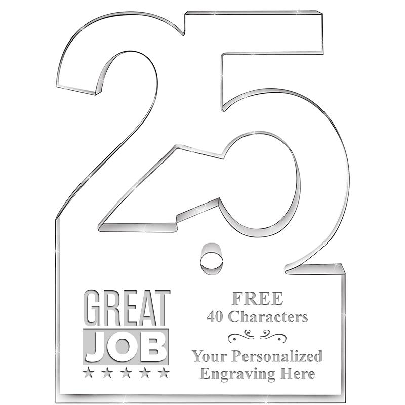 6" 25 YEARS OF SERVICE ACRYLIC