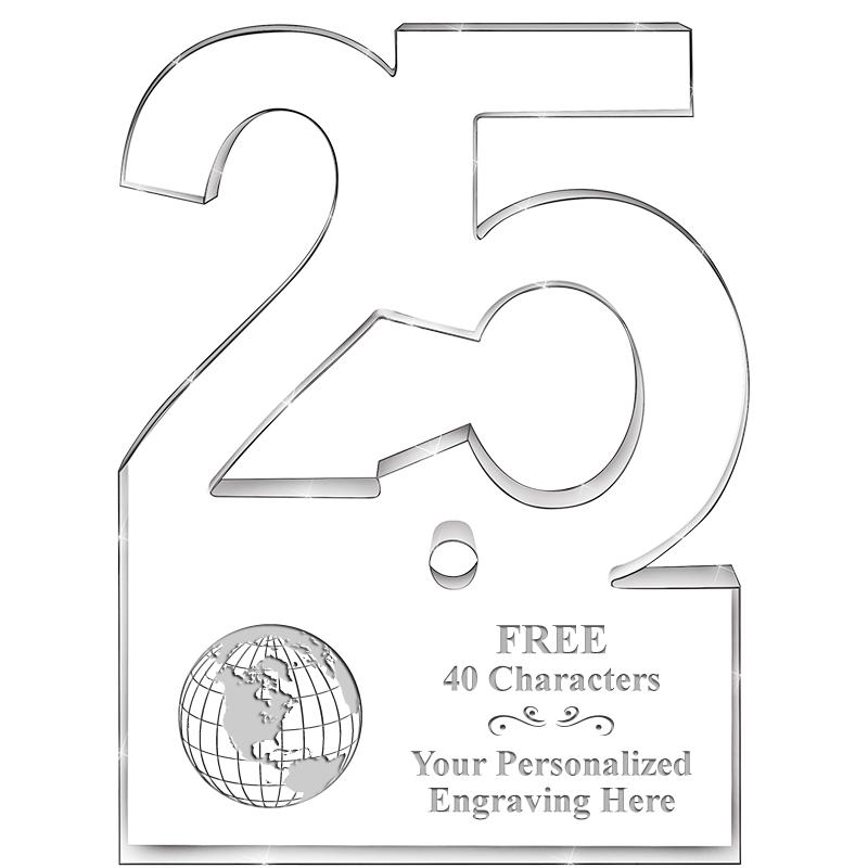 6" 25 YEARS OF SERVICE ACRYLIC